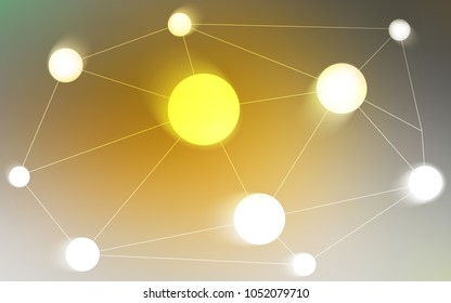 Dark Yellow vector texture with disks, lines. Colorful illustration with circles and lines in futuristic style. Pattern can be used for ads, leaflets.