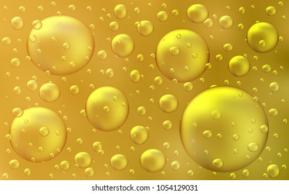Dark Yellow vector texture with disks. Blurred bubbles on abstract background with colorful gradient. The pattern can be used for ads, leaflets of liquid.