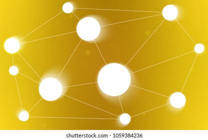 Dark Yellow vector texture with disks, lines. Decorative design in abstract style with triangle structure. Pattern can be used as texture of wallpapers.