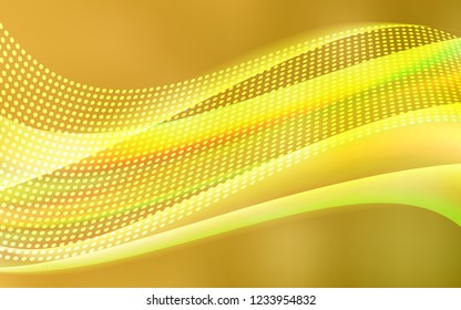 Dark Yellow vector texture with disks, lines. Glitter abstract illustration with connection of triangle structure. Trendy design for wallpaper, fabric makers.