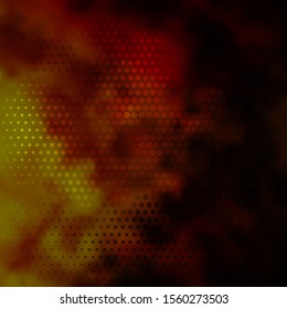 Dark Yellow vector texture with disks. Glitter abstract illustration with colorful drops. Pattern for wallpapers, curtains.
