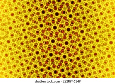 Dark Yellow vector texture with disks. Abstract illustration with colored bubbles in nature style. Pattern for textures of wallpapers.