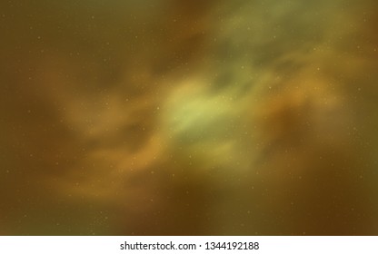 Dark Yellow vector texture with milky way stars. Glitter abstract illustration with colorful cosmic stars. Pattern for astrology websites.
