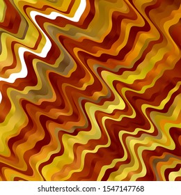 Dark Yellow vector texture with wry lines. Abstract gradient illustration with wry lines. Smart design for your promotions.