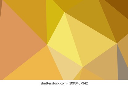 Dark Yellow vector triangle mosaic template. Colorful illustration in polygonal style with gradient. Triangular pattern for your design.