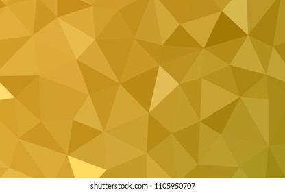 Dark Yellow vector triangle mosaic texture. Elegant bright polygonal illustration with gradient. Completely new template for your banner.
