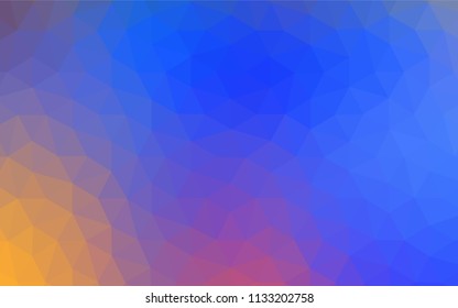 Dark Yellow vector triangle mosaic texture. Triangular geometric sample with gradient.  Brand new design for your business.