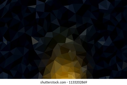 Dark Yellow vector triangle mosaic template. Triangular geometric sample with gradient.  Brand new design for your business.