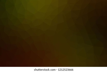 Dark Yellow vector triangle mosaic cover. Triangular geometric sample with gradient.  Polygonal design for your web site.