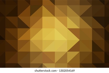Dark Yellow vector triangle mosaic texture. A completely new color illustration in a polygonal style. A completely new design for your leaflet.