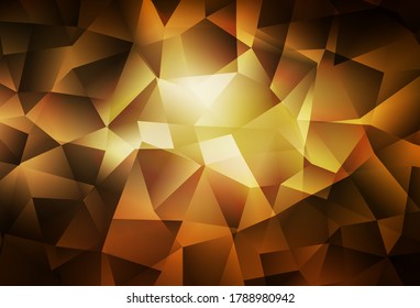 Dark Yellow vector triangle mosaic texture. Geometric illustration in Origami style with gradient.  A completely new design for your leaflet.