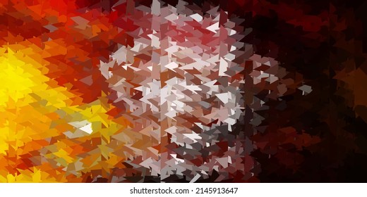 Dark yellow vector triangle mosaic pattern. Smart illustration in facet style with abstract triangles. Multipurpose app design.