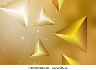 Tejido de mosaico del triángulo del vector amarillo oscuro. Ilustración colorida y brillante con triángulos. Mejor diseño triangular para su negocio.