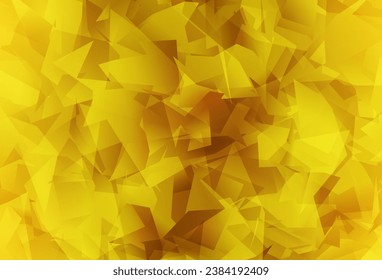 Dark Yellow vector triangle mosaic background. Creative geometric illustration in Origami style with gradient. Textured pattern for your backgrounds.