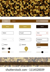 Dark Yellow vector ui kit with dots. Colorful Style guide with circles on abstract background. Simple colorful design for websites.