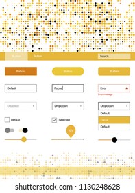 Dark Yellow vector ui kit with dots. Decorative ui kit design in abstract style with colorful dots. This sample is for your website.