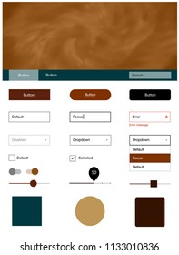 Dark Yellow vector ui ux kit with space stars. Decorative ui kit design in abstract style with colorful sky. This template you can use for websites.
