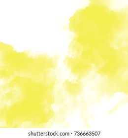 dark yellow watercolor cloud pattern on white background, vector illustration