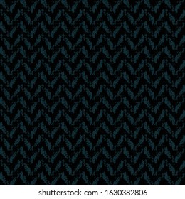 Dark zig zag pattern, with rough stripes alternating in blue and black. Chevron texture. Decorative geometric background.