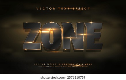 Dark zone editable vector text effect with minimalist iron rust theme