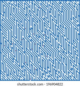 Dark-blue square maze on a white background