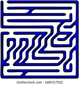 Dark-blue square maze(12x12) on a white background svg