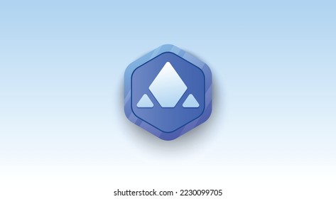 DarkCrypto, logotipo de criptodivisa de símbolo DARK en un fondo aislado con espacio de copia. Ilustración vectorial 3d de DarkCrypto, icono de token DARK.