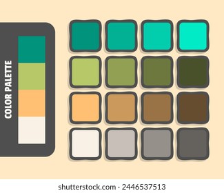 Darkcyan darkkhaki lightsalmon linen color palette, colour matching, rgb colors, harmonious colours catalog sample, design and edit idea