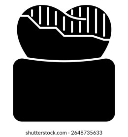 Darkened Tooth solid icon isolated on white