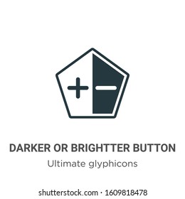 Darker or brightter button glyph icon vector on white background. Flat vector darker or brightter button icon symbol sign from modern ultimate glyphicons collection for mobile concept and web apps 