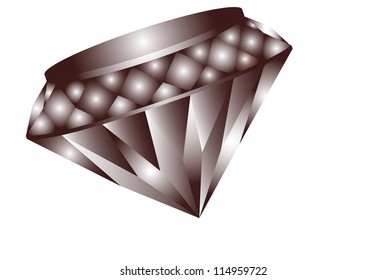 Darker colored distinctive diamond sparkles in the light