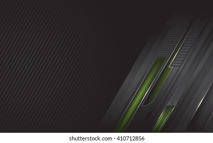 Dark-grey vector background with slashes and green elements