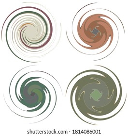 Darkish abstract spiral, swirl, twirl and vortex shapes