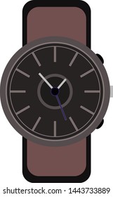 Darkish analog watch with three buttons - flat design