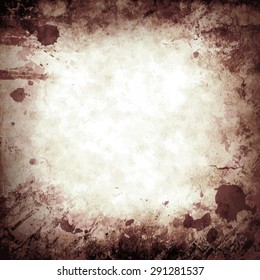 Darkly brown grunge textures with blot . Vector background.