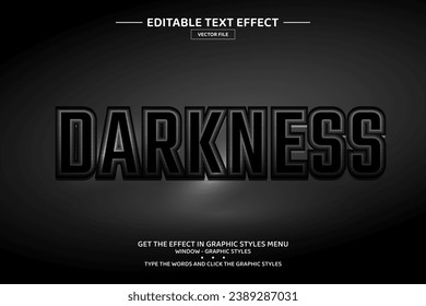 Darkness 3D editable text effect template
