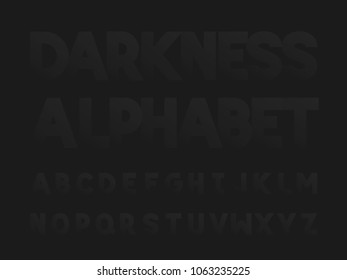 Darkness bold font.  Vector alphabet letters. Typeface design. 