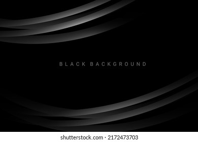 Darkness concept design black geometric flowing lines background vector