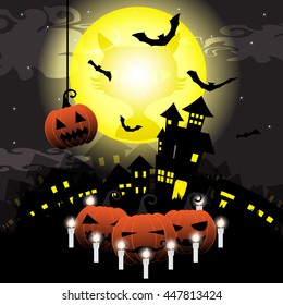 Darkness of Halloween night vector illustration background