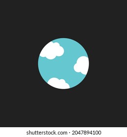 Darkness, hole and sky. Hope, dream, opportunity, vision, freedom, discovery, imagination and optimism concept. Flat design. EPS 8 vector illustration, no transparency, no gradients