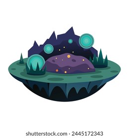 Darkness nature object isolated flat vector illustration on white background.