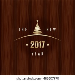 darkness new wood background that make a difference in your new design with a vintage typography golden mark of merry christmas and joyful new year 2017 vector painting design template for greeting ca