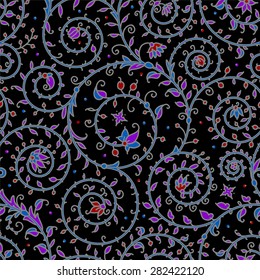 Darkness Seamless Floral Pattern.