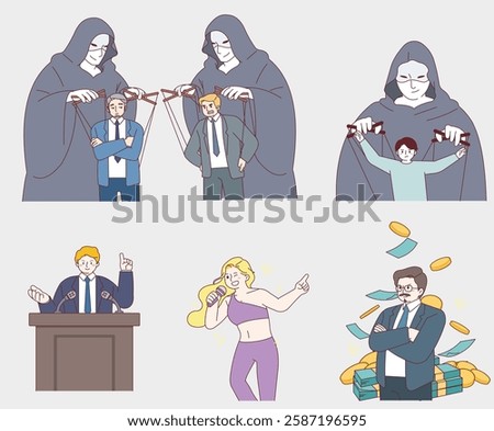 Darkness, secrecy, force, power, manipulation, puppets, leaders, economies, financiers, superstars, politicians, ambitions, ambitions, ambitions,
