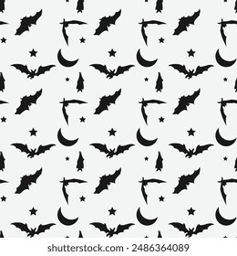Darkness In The Sky Seamless Vector Pattern Design
