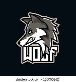 Darkness Wolf Mascot Emblem Badge Esport Logo Game Design. Identity for gamer streamer club
