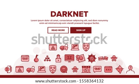 Darknet Landing Web Page Header Banner Template Vector. Password And Key Protection Dark Deep Internet And Security Darknet Illustration