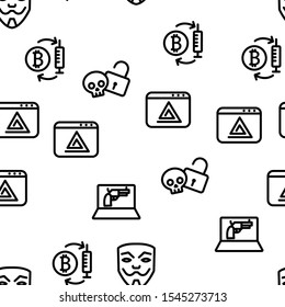 Darknet Vector Seamless Pattern Thin Line Illustration