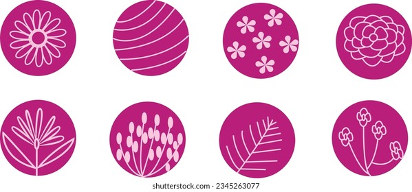 Dunkelrosa Symbol Set Dunkelrosa Hintergrund und Baby-rosa Symbole Sie können nur Symbole mit außerhalb 