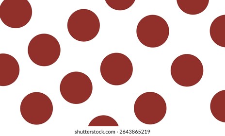 Darkred circles scatter across clean white surface background abstract details